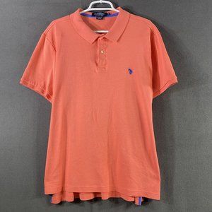 US Polo Assn. Orange Regular XL Men Golf Short Sleeve Collared Casual Spread